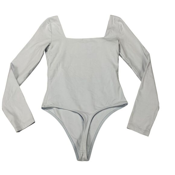 Aritzia Babaton Contour Second-skin Squareneck Bodysuit Heather Chrome Size S - Picture 4 of 16